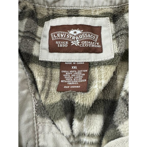 Vintage Levis Jacket Mens Sz 2XL Tan Blanket Lined Shacket Barn Chore Work Coat - Picture 2 of 9